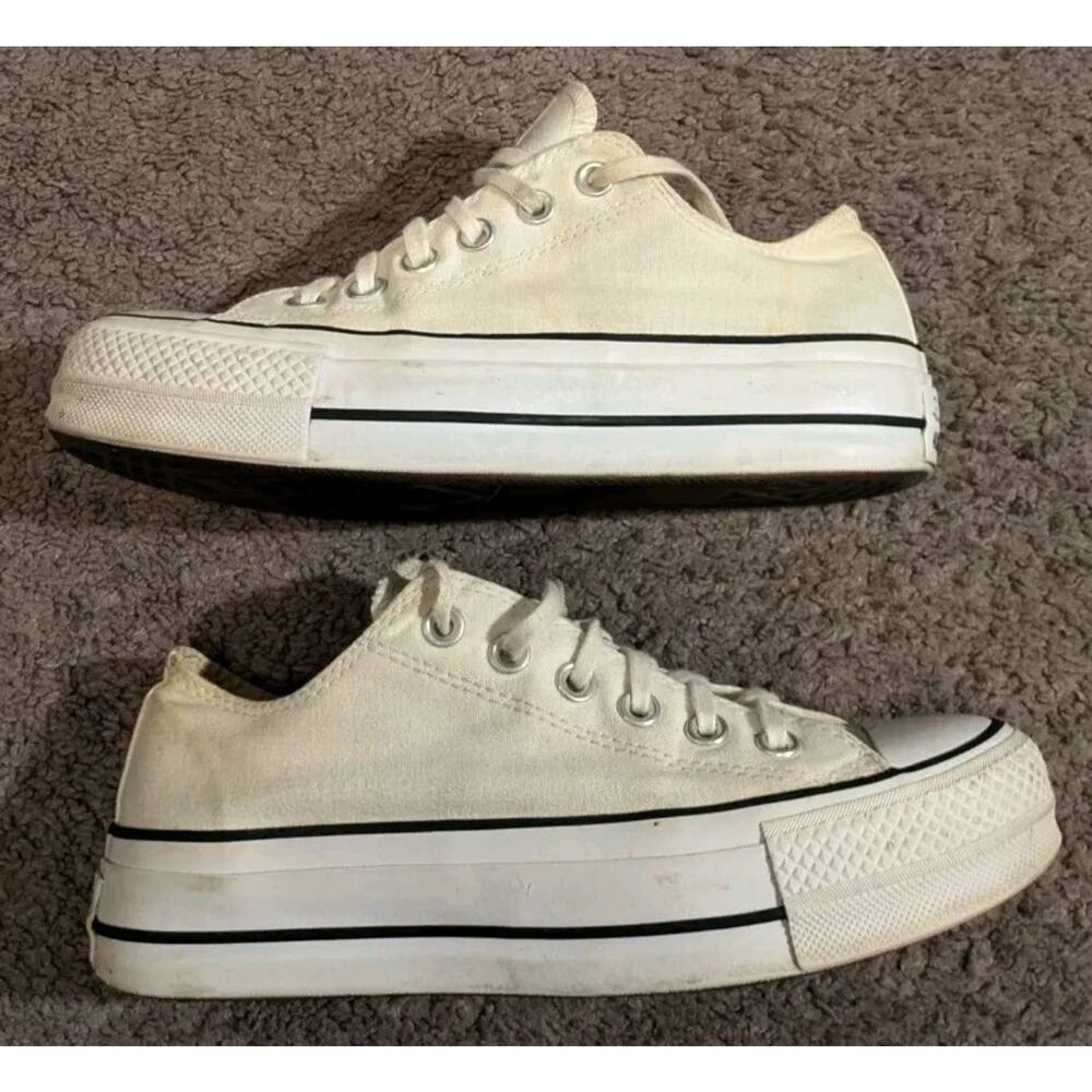 Converse Chuck Taylor All Star Lift Ox White Black 560251C Women's Size 7